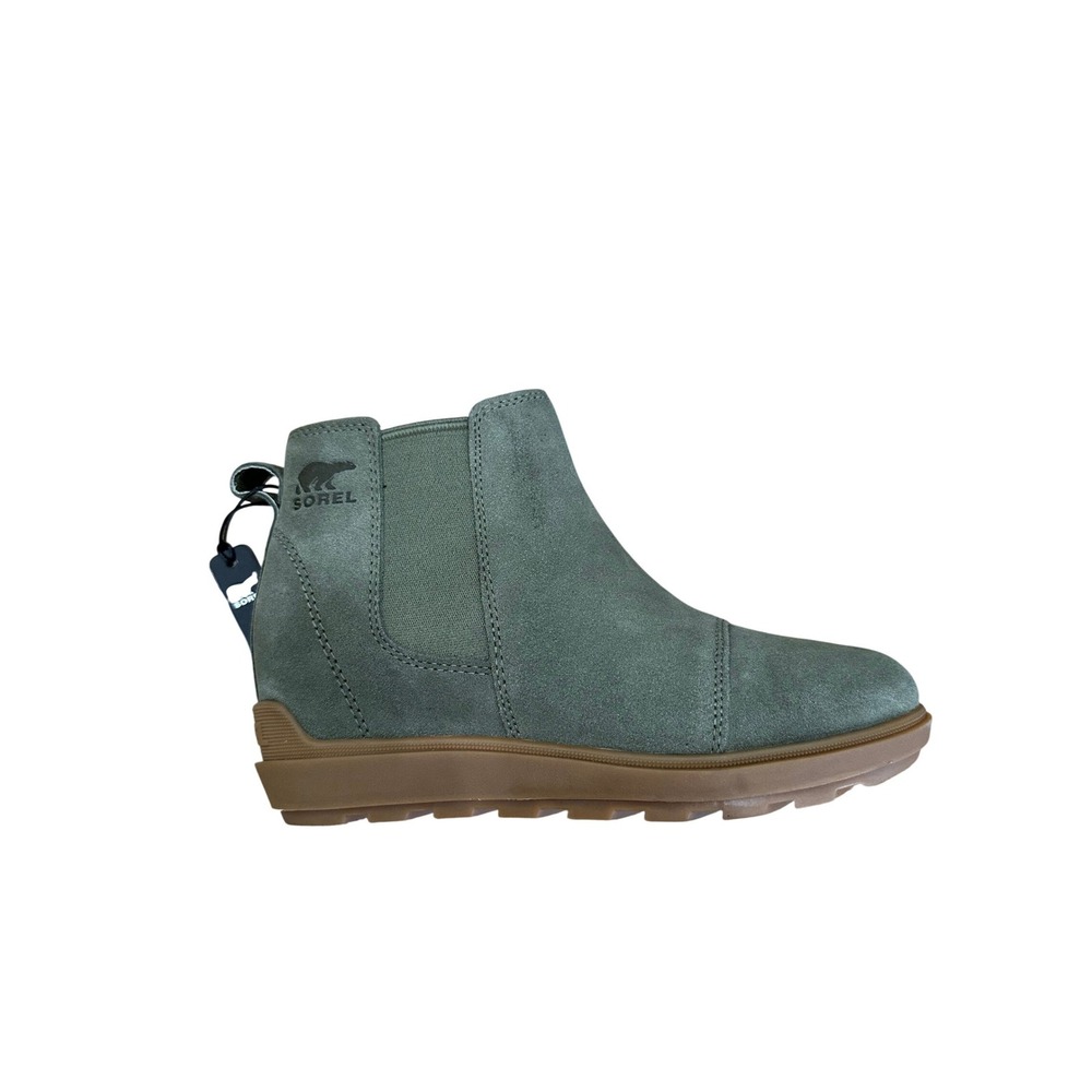 Sorel Out N About III Chelsea Boots Sage Green Waterproof Suede Women's 6